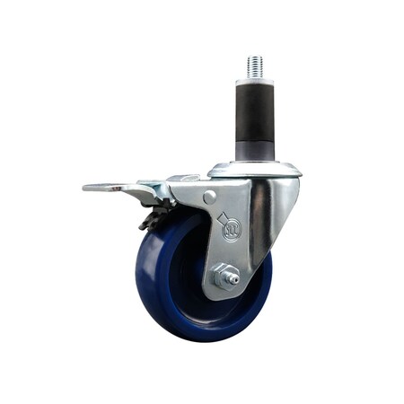 Service Caster 3.5'' Solid Poly Swivel 1-1/4'' Expanding Stem Caster Total Lock Brake SCC-EXTTL20S3514-SPUS-114